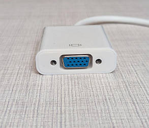 Перехідник mini DP Thunderbolt  to VGA кабель 10см білий, фото 3