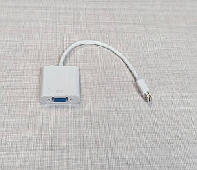 Перехідник mini DP Thunderbolt  to VGA кабель 10см білий