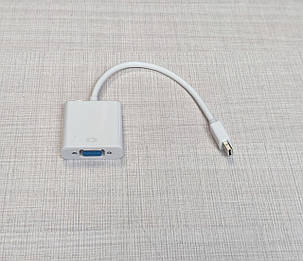 Перехідник mini DP Thunderbolt  to VGA кабель 10см білий, фото 1