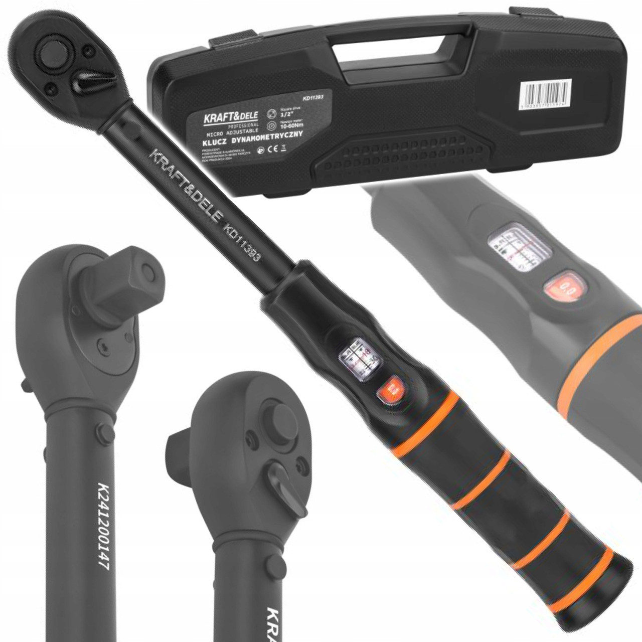Динамометричний ключ 1/2 10-60Nm Kraft&Dele KD11393, фото 1