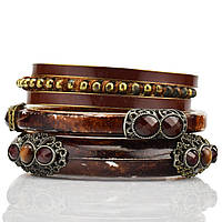 Набір із 5 браслетів коричневого кольору