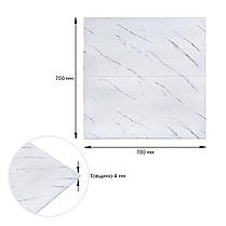 Самоклеюча 3D панель 700х700х4мм Біла мармурова плитка (364) SW-00001142, фото 3