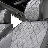 Накидки на сидіння авто 5D ELEGANT SORRENTO 700 153 сірі (алькантара + екошкіра) ПОЛЬША, фото 3