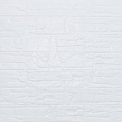 Самоклеюча декоративна 3D панель Камінь біла рвана цегла 700х770х5мм (155) SW-00000484
