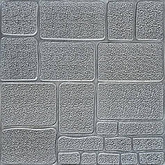 Самоклеюча декоративна 3D панель Камінь срібло 700х700х6мм (153) SW-00000187