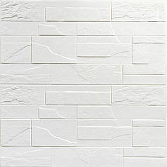 Самоклеюча декоративна 3D панель Камінь біла бита цегла700х770х5мм (180) SW-00000426