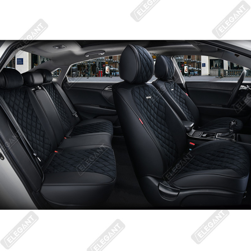 Накидки на сидіння авто 5D ELEGANT SORRENTO 700 156 чорні (алькантара + екошкіра) ПОЛЬША