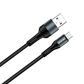 Кабель ColorWay USB - micro USB (M/M), Nylon, 2.4 А, 1 м, Black, фото 1