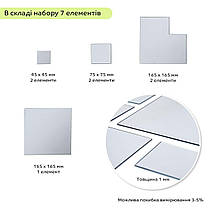 Дзеркальний декор акриловий самоклеючий срібло, 7шт (D) SW-00002508, фото 3