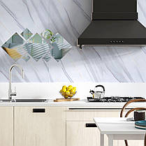 Дзеркальний декор акриловий самоклеючий срібло, 7шт (D) SW-00002508, фото 5