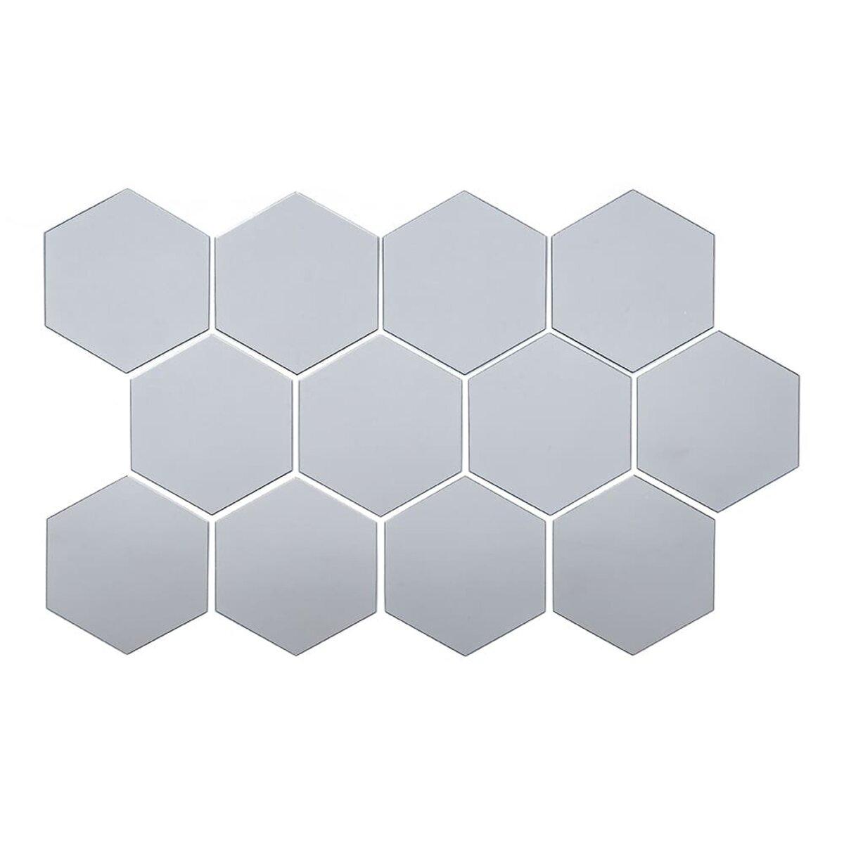 Дзеркальний декор акриловий самоклеючий 150*175мм срібло,12шт (D) SW-00002514