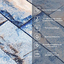 Самоклеючі шпалери 2800х500х1,5мм Синьо-жовта катиринославська цегла (D) SW-00001785, фото 4