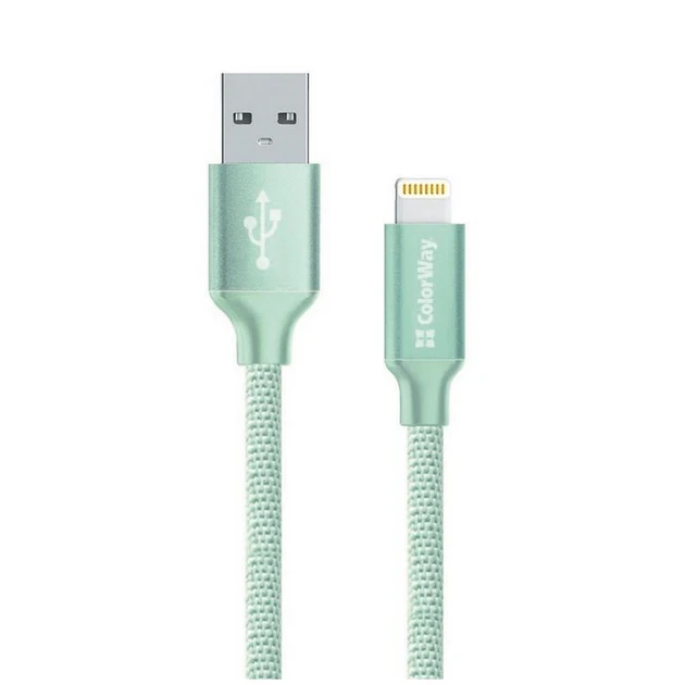 Кабель ColorWay USB-Lihgtning (2.4А), 2м Mint