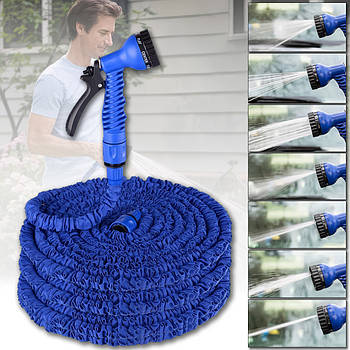Шланг садовий 120 м для поливу з розпилювачем 7 режимів роботи V-HOSE PRO Синій