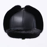 Норкова чоловіча шапка Вушанка з козирком, фото 2