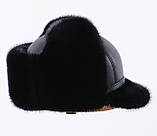 Норкова чоловіча шапка Вушанка з козирком, фото 4