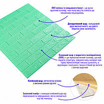 3D панель самоклеюча 700х770х3мм цегла М'ята (012-3) SW-00000233, фото 2