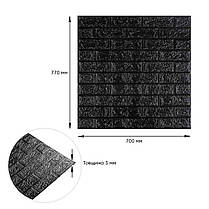 3D панель самоклеюча цегла Чорна 700х770х3мм (019-3) SW-00000584, фото 4