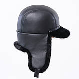 Норкова чоловіча шапка Вушанка з козирком, фото 7