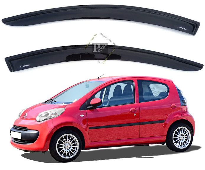 Дефлектори вікон "AV-Tuning" CITROEN C-1 5d 2005 (на скотчі) — Вітровики Сітроен С-1