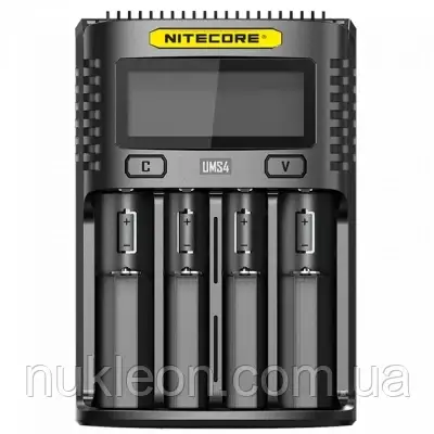 Популярний! Зарядний пристрій для акумуляторів Nitecore Digicharger UMS4 (4 channels, LCD, Li-ion, Ni-Mh, Ni-Cd) (UMS4) - Краща, фото 1