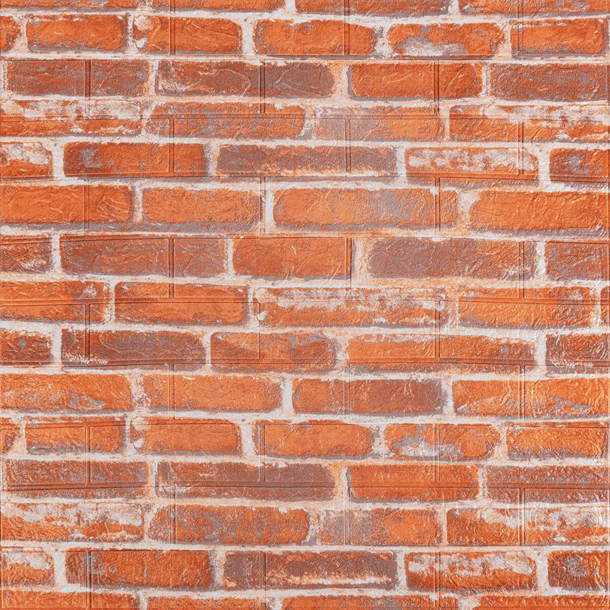 Декоративна 3D панель самоклейка 700х770х3мм Руда Катеринославська цегла (044-3) SW-00000696