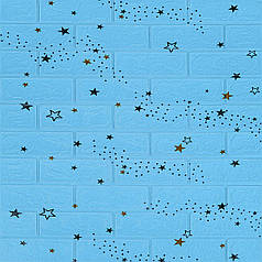 Самоклеюча 3D панель 700х770х3мм Блакитні зірки (321) SW-00001342