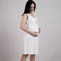 Нічна сорочка для вагітних і для мам, що годують трикотажна біла р.44-60