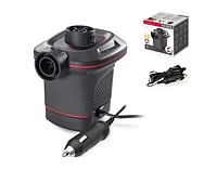 Насос для надувних виробів, від прикурювача, Intex 66636 електричний 12V, 3 насадки, електонасос