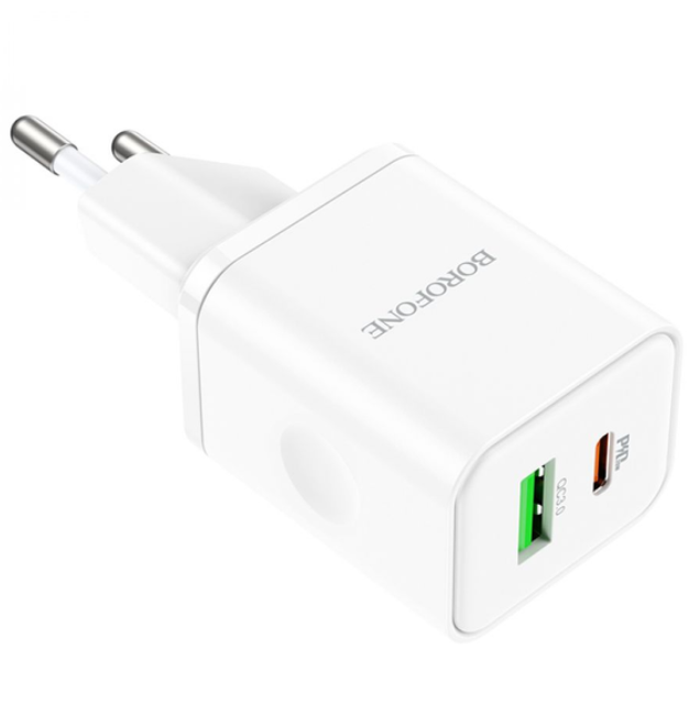Швидка зарядка 20Вт QC3.0 Borofone BN7 220В
