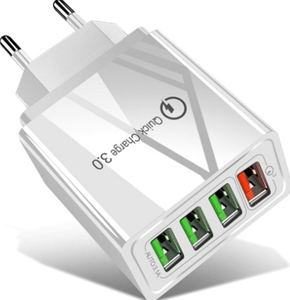 Зарядний пристрій 3,5А 220В USBx4 з підтримкою QC3.0 Quick Charger 34-2