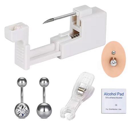 Одноразовая система для прокола пупка + запасные сережки пирсинг