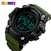 Тактичний армійський годинник зелений водостійкий протиударний з підсвічуванням багатофункціональний круглий Skmei, фото 7