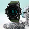 Тактичний армійський годинник зелений водостійкий протиударний з підсвічуванням багатофункціональний круглий Skmei, фото 6