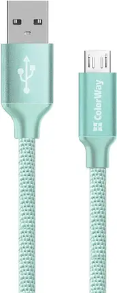 Кабель ColorWay USB-MicroUSB, 1м Mint, фото 1
