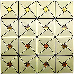 Самоклеюча алюмінієва плитка Зелене золото зі стразами SW-00001172