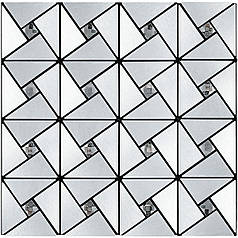 Самоклеюча алюмінієва плитка 300х300х3мм Срібло зі стразами SW-00001325