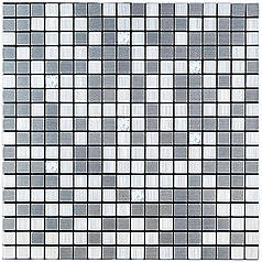 Самоклеюча алюмінієва плитка 300х300х3мм Срібна мозаїка зі стразами SW-00001824 (D)