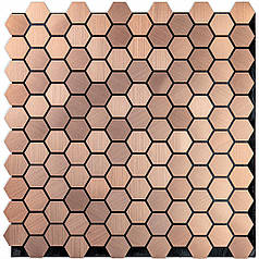 Самоклеюча алюмінієва плитка 300х300х3мм Золоті соти SW-00001924