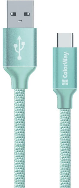 Кабель ColorWay USB-USB Type-C (2.4А), 2м Mint