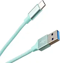 Кабель ColorWay USB-USB Type-C (2.4А), 2м Mint, фото 5