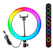 Кільцева світлодіодна RGB MJ-20 лампа від USB та тримачем для телефону, діаметр 20 см, фото 6