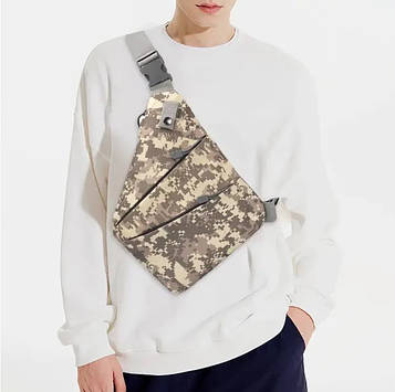 Сумка-слінг тактична через плече Сірий піксель KT6010007 peremogaua