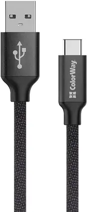 Кабель ColorWay USB-USB Type-C, 1м Black, фото 3