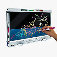 Игровой набор для творчества для детей Интерактивная доска планшет для рисования 6 маркеров 6 трафаретов свет