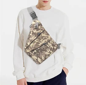 Сумка-слінг через плече Сірий піксель KT6010007