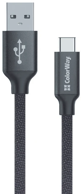 Кабель ColorWay USB-USB-C, 2м Black