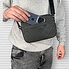 Чоловіча сумка-месенджер Louis Vuitton з гаманцем для монет шкіряна чорна сумка-планшет через плече луї 22см, фото 2