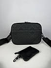 Чоловіча сумка-месенджер Louis Vuitton з гаманцем для монет шкіряна чорна сумка-планшет через плече луї 22см, фото 8