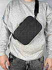 Чоловіча сумка-месенджер Louis Vuitton з гаманцем для монет шкіряна чорна сумка-планшет через плече луї 22см, фото 4